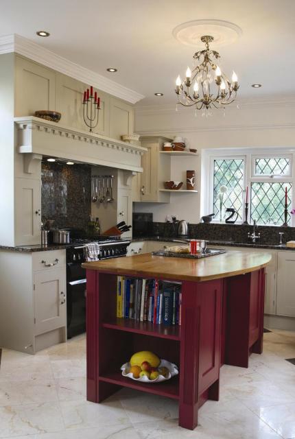 Painted Tulip Island with Reeded Posts.